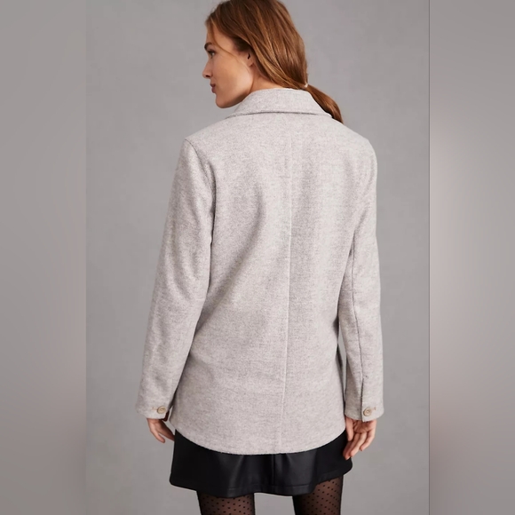 NWOT PILCRO Anthropologie Oversized Academia Blazer Jacket Stripe Beige Small - Picture 4 of 15